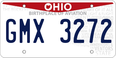 OH license plate GMX3272