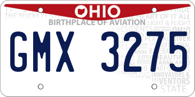 OH license plate GMX3275