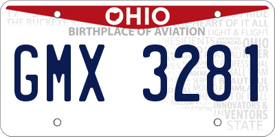 OH license plate GMX3281