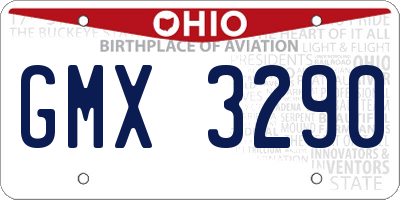 OH license plate GMX3290