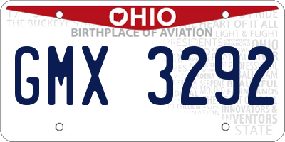 OH license plate GMX3292