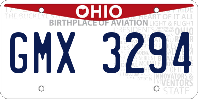 OH license plate GMX3294