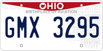 OH license plate GMX3295
