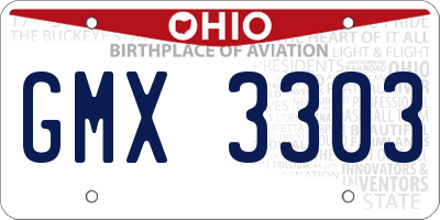 OH license plate GMX3303