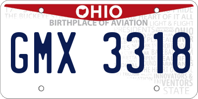 OH license plate GMX3318