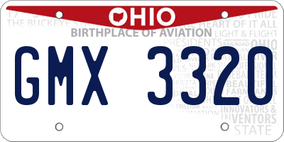 OH license plate GMX3320