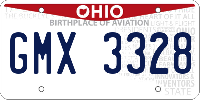 OH license plate GMX3328