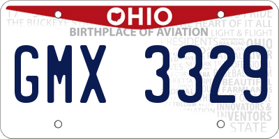 OH license plate GMX3329