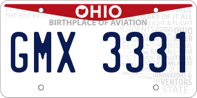 OH license plate GMX3331