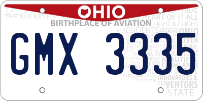 OH license plate GMX3335