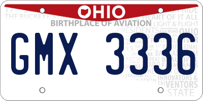 OH license plate GMX3336
