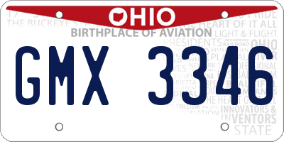 OH license plate GMX3346