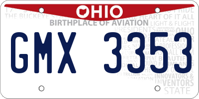OH license plate GMX3353