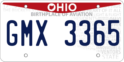 OH license plate GMX3365