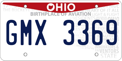 OH license plate GMX3369