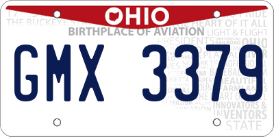 OH license plate GMX3379