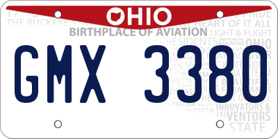 OH license plate GMX3380