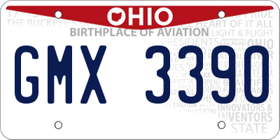 OH license plate GMX3390