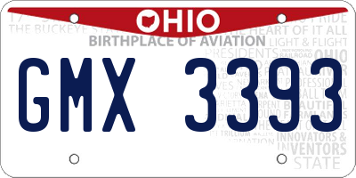 OH license plate GMX3393