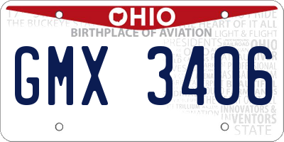OH license plate GMX3406