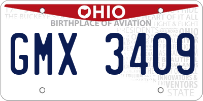 OH license plate GMX3409