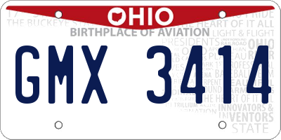 OH license plate GMX3414