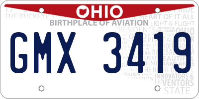 OH license plate GMX3419