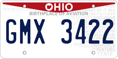 OH license plate GMX3422