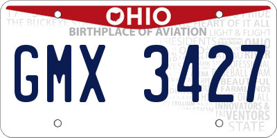 OH license plate GMX3427