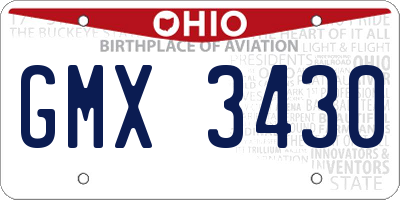 OH license plate GMX3430