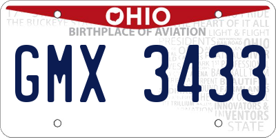 OH license plate GMX3433