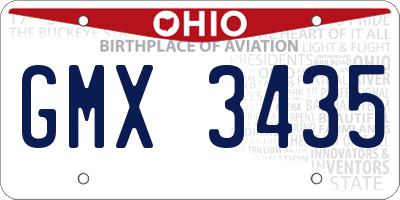 OH license plate GMX3435