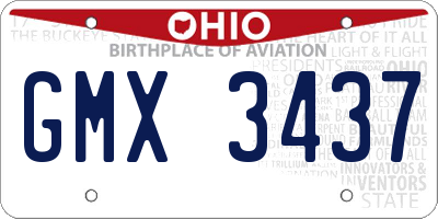 OH license plate GMX3437