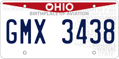 OH license plate GMX3438