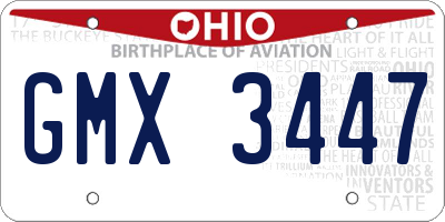 OH license plate GMX3447