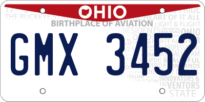 OH license plate GMX3452