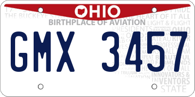 OH license plate GMX3457