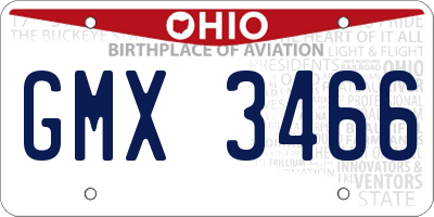 OH license plate GMX3466