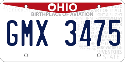 OH license plate GMX3475