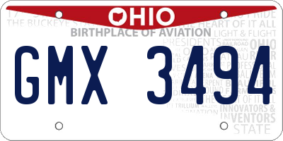 OH license plate GMX3494