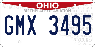 OH license plate GMX3495