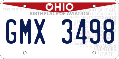 OH license plate GMX3498