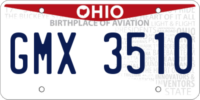 OH license plate GMX3510