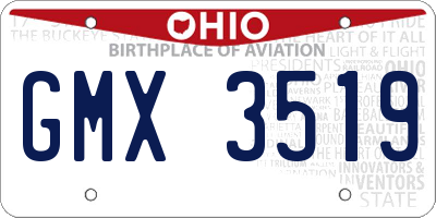 OH license plate GMX3519
