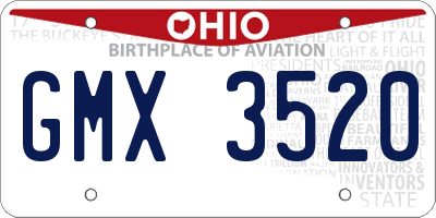 OH license plate GMX3520