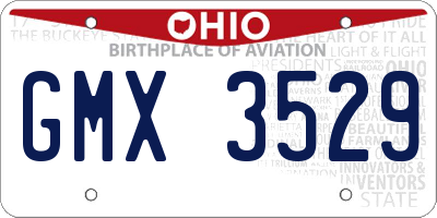 OH license plate GMX3529