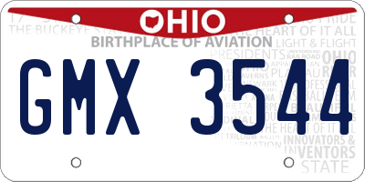 OH license plate GMX3544