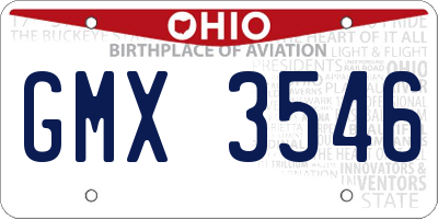 OH license plate GMX3546