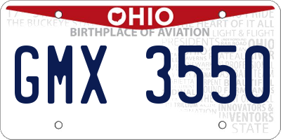 OH license plate GMX3550