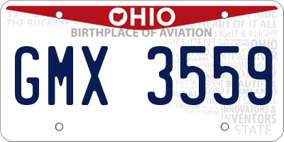 OH license plate GMX3559